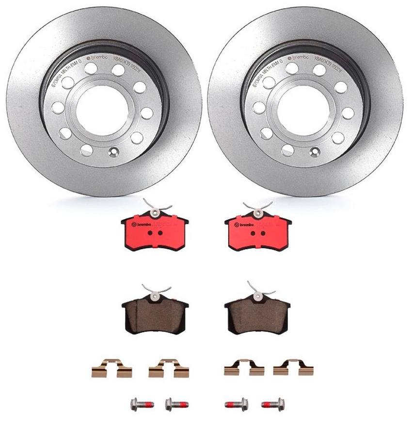 Audi Brembo Brake Kit - Pads and Rotors Rear (255mm) (Ceramic) 8E0698451L - Brembo 2372515KIT